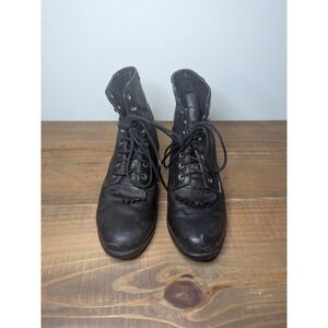 Ariat Women's Black Leather Lace-Up Paddock Boots Size 5.5 Equestrian Ankle Boot